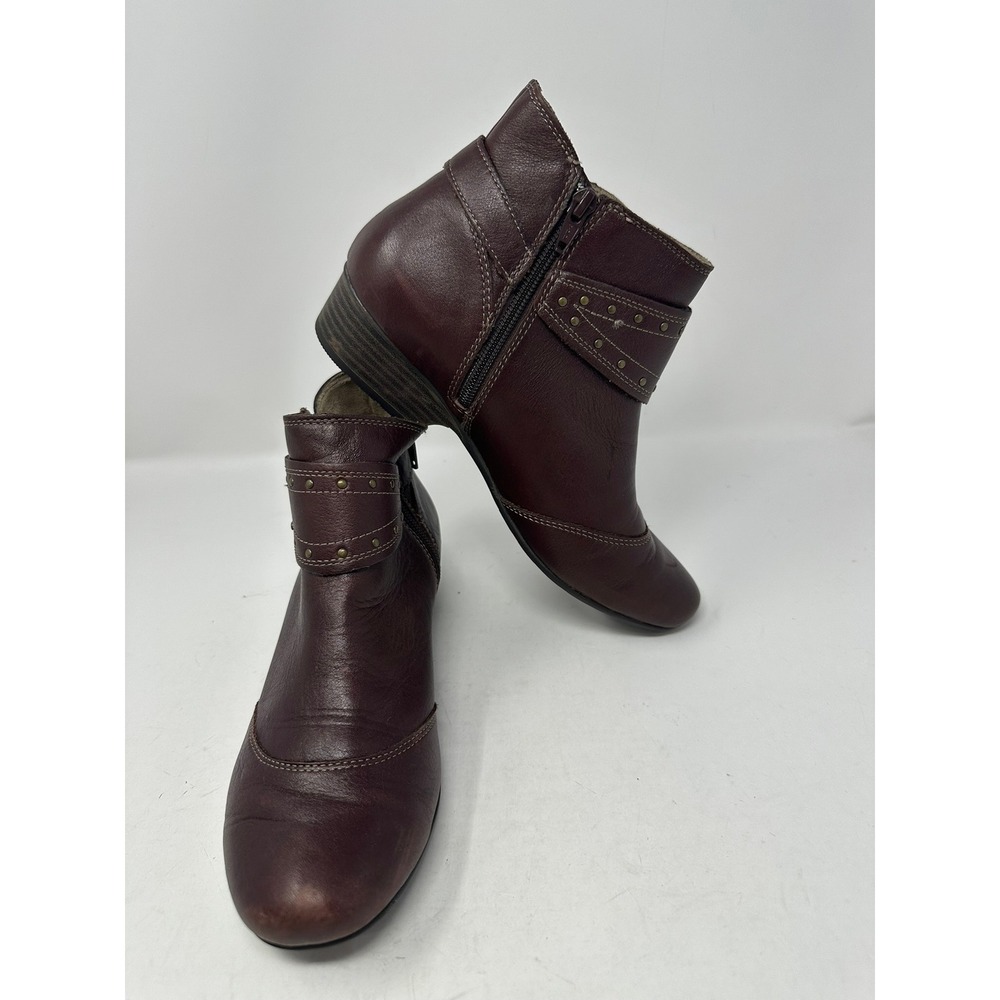 Taos Ankle Boots Women 8.5 Brown Ultimo ULT-13867 Studded Leather Side Zip